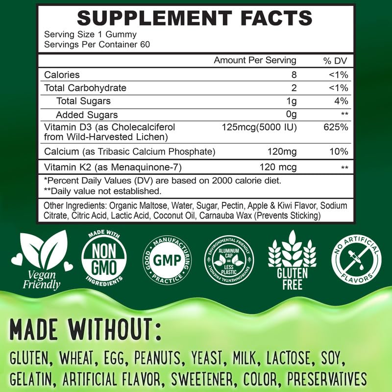 OH MY CHEWY Magnesium + D3K2 Gummies Bundle – 2 Bottles (60 Each) – Strawberry Banana & Apple Kiwi, 120 Gummies