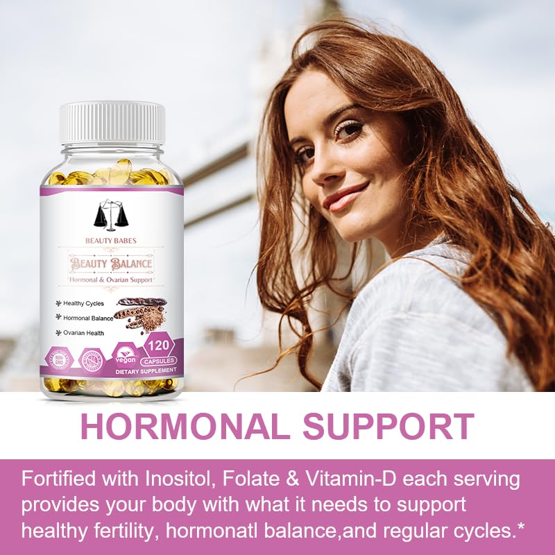 Beauty Babes Myo-Inositol & D-Chiro Inositol PCOS Support Supplement 120 Gel Capsules