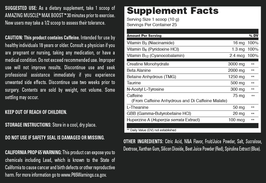 Amazing Muscle Max Boost Powder 8.8 Ounce
