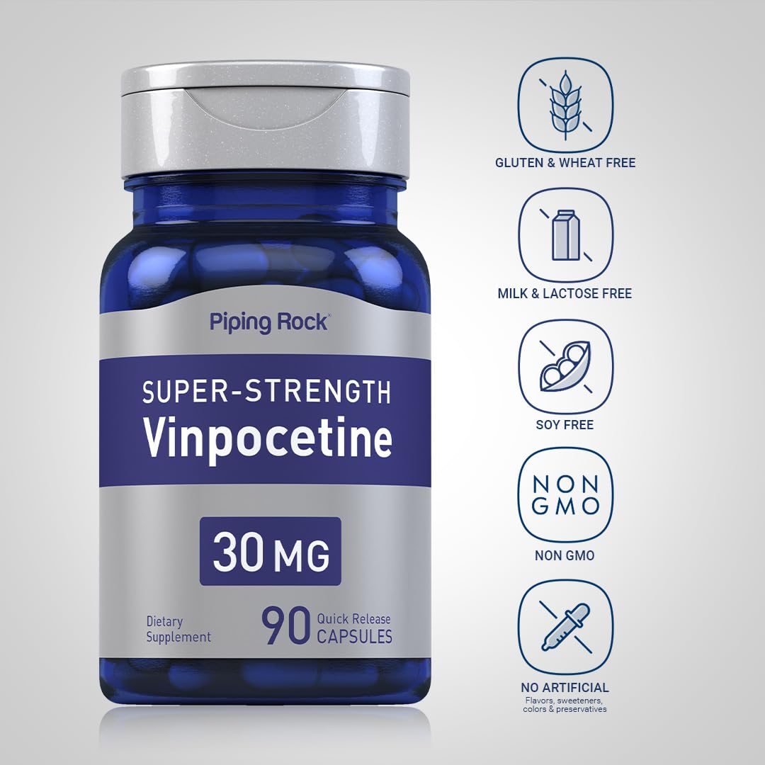 Piping Rock Vinpocetine 30mg Capsules, 90 Count