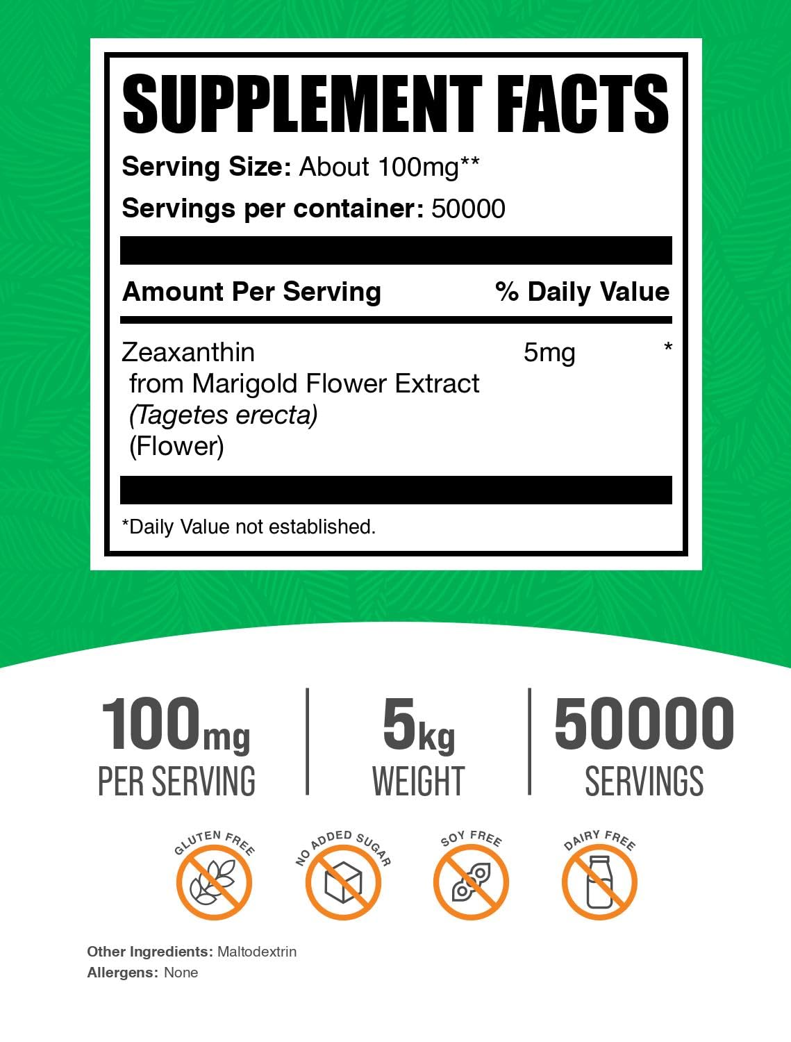 BulkSupplements Zeaxanthin Powder, Pack of 5