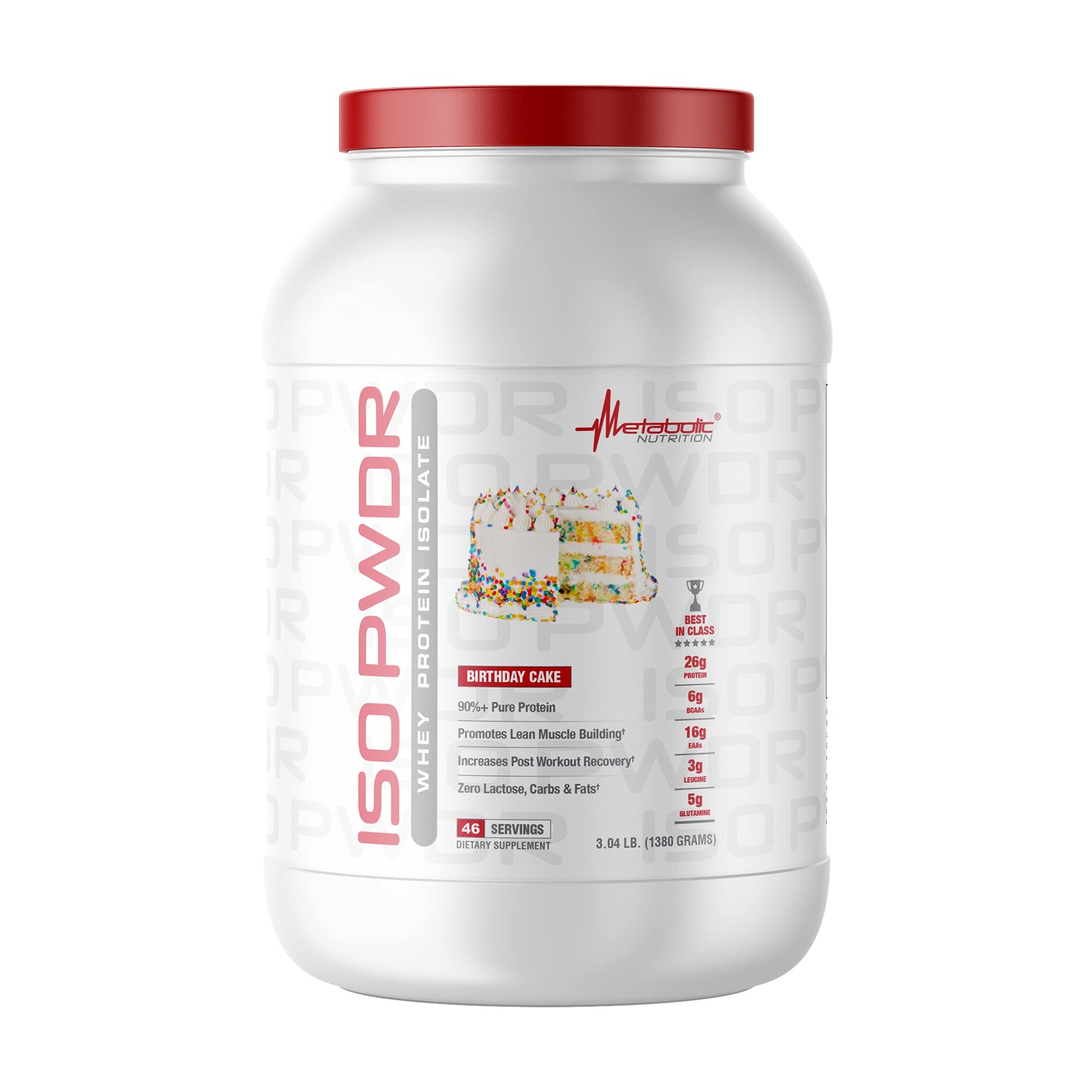 Metabolic Nutrition Whey Protein Isolate Powder Birthday Cake, 3.04 lb