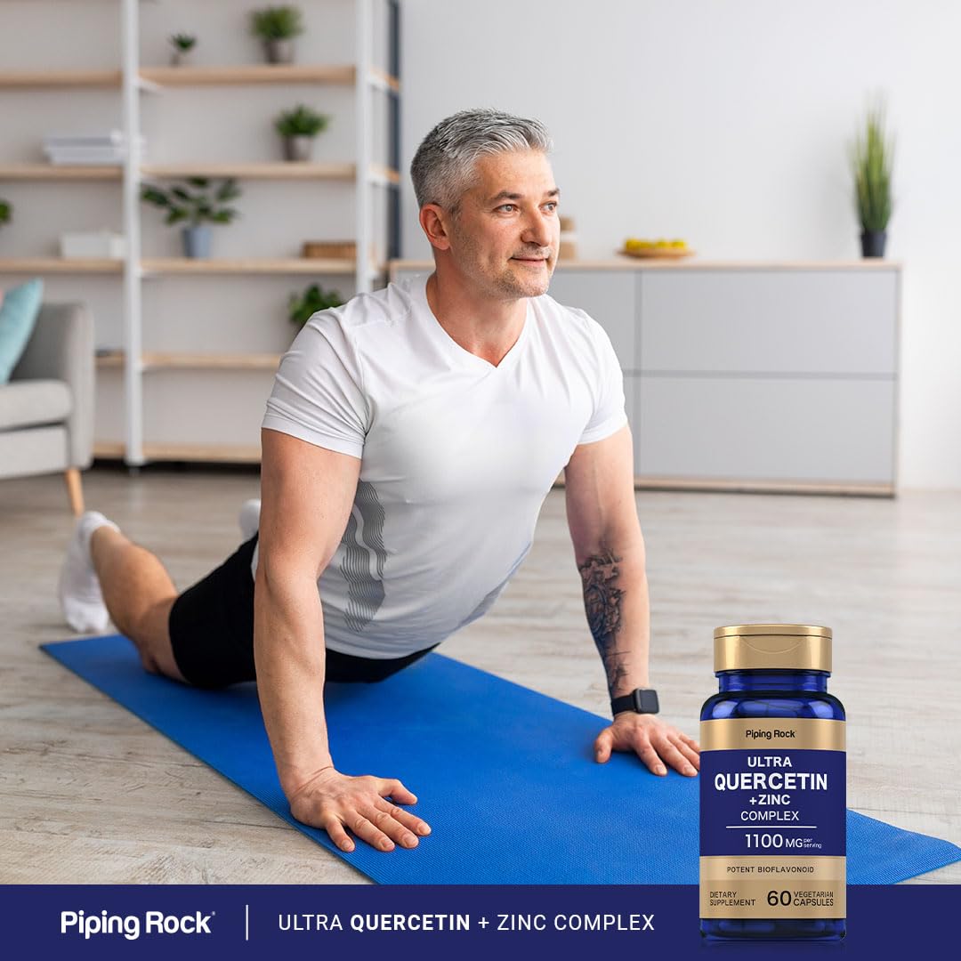 Piping Rock Quercetin Zinc Complex 1100 mg Capsules, 60 Capsules