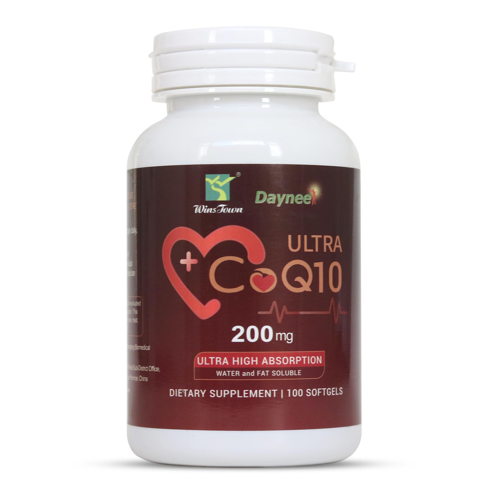 Wins Town CoQ10 Ultra Softgels 200mg, 100 Count