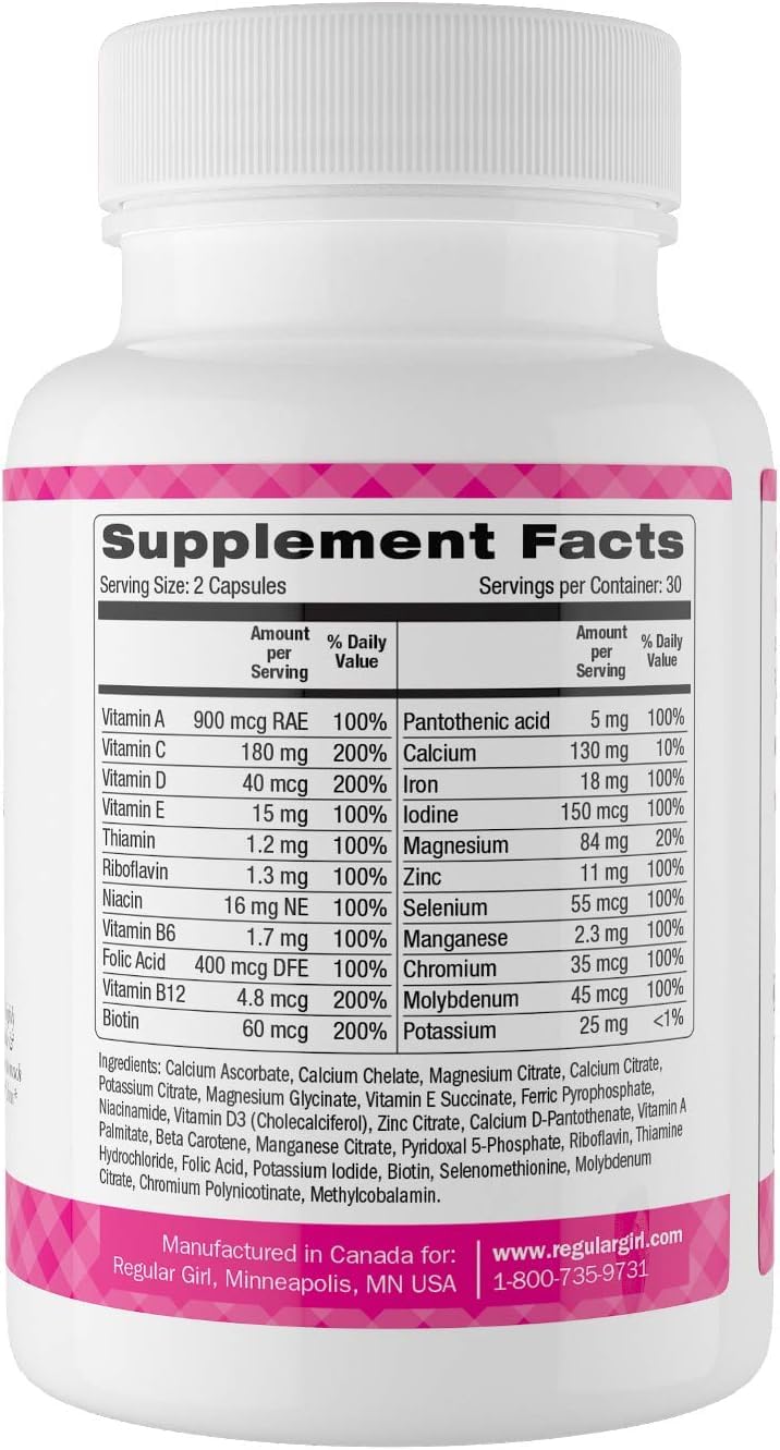 Regular Girl Tomorrow's Nutrition Women’s Multivitamin Tablets, 30 Servings; Sunfiber GI Probiotic Powder, 30 Servings Bundle, 2 Count