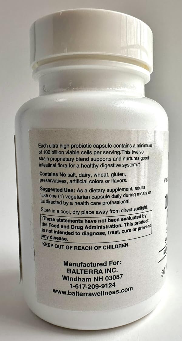 Wellness Made Clear 100 Billion Probiotic by Balterra Capsule 30 Count