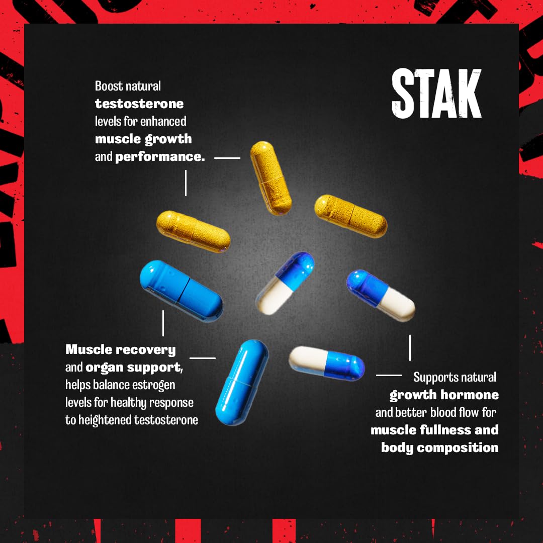 Animal Stak Complete Natural Hormone Booster Supplement with Tribulus Natural Testosterone Booster for Athletes Contains Estrogen Blockers 21 Capsules