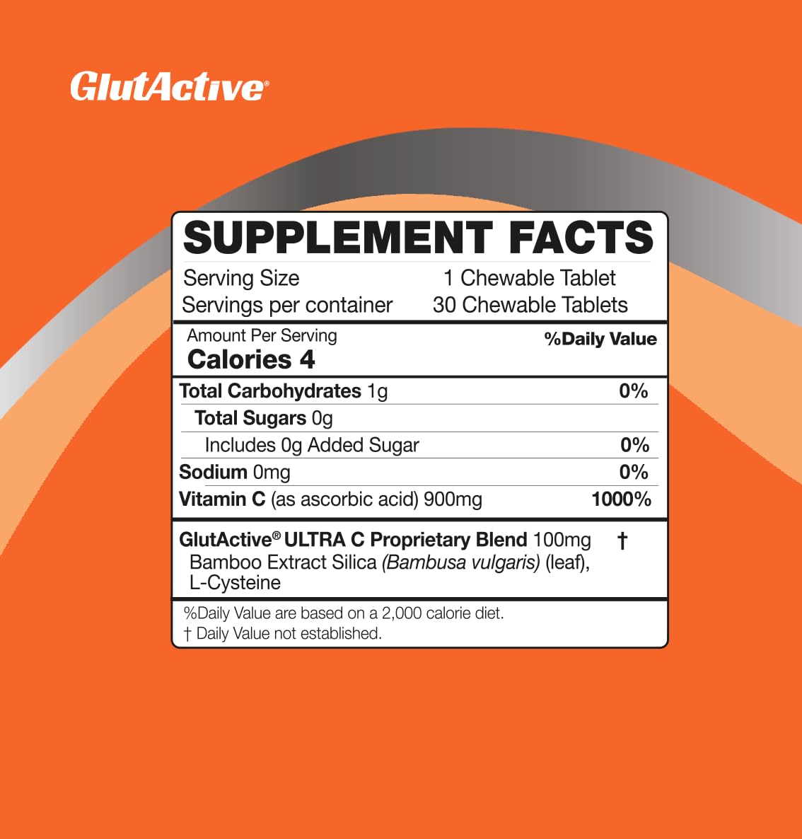 GlutActive Ultra Vitamin C 1,000mg Tablet 60 Count