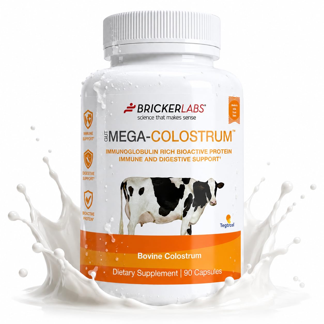 Bricker Labs Mega-Colostrum Capsules, 90 Count