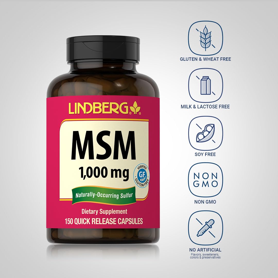 Lindberg MSM Supplement 1000mg Capsules, 150 Count