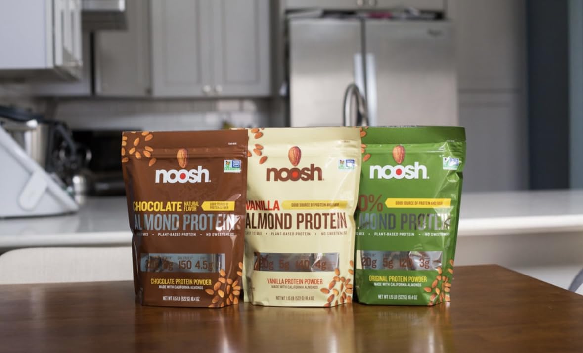 NOOSH Plant Based Almond Protein Powder Chocolate, 18.4 oz