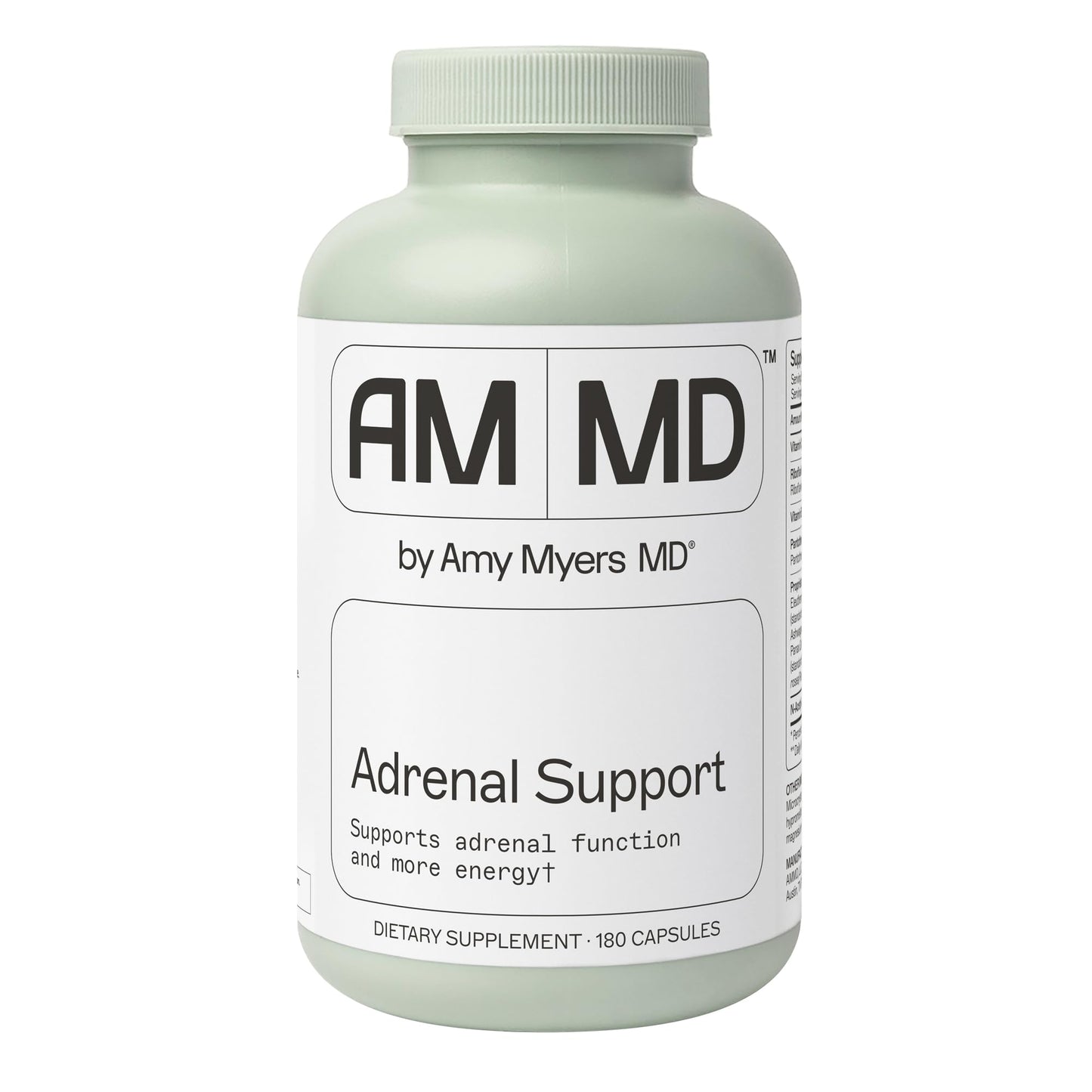 Amy Myers MD Adrenal Support - Adaptogenic Herb Supplement with Ashwagandha, Riboflavin, Vitamin B6 & More, 180 Capsules