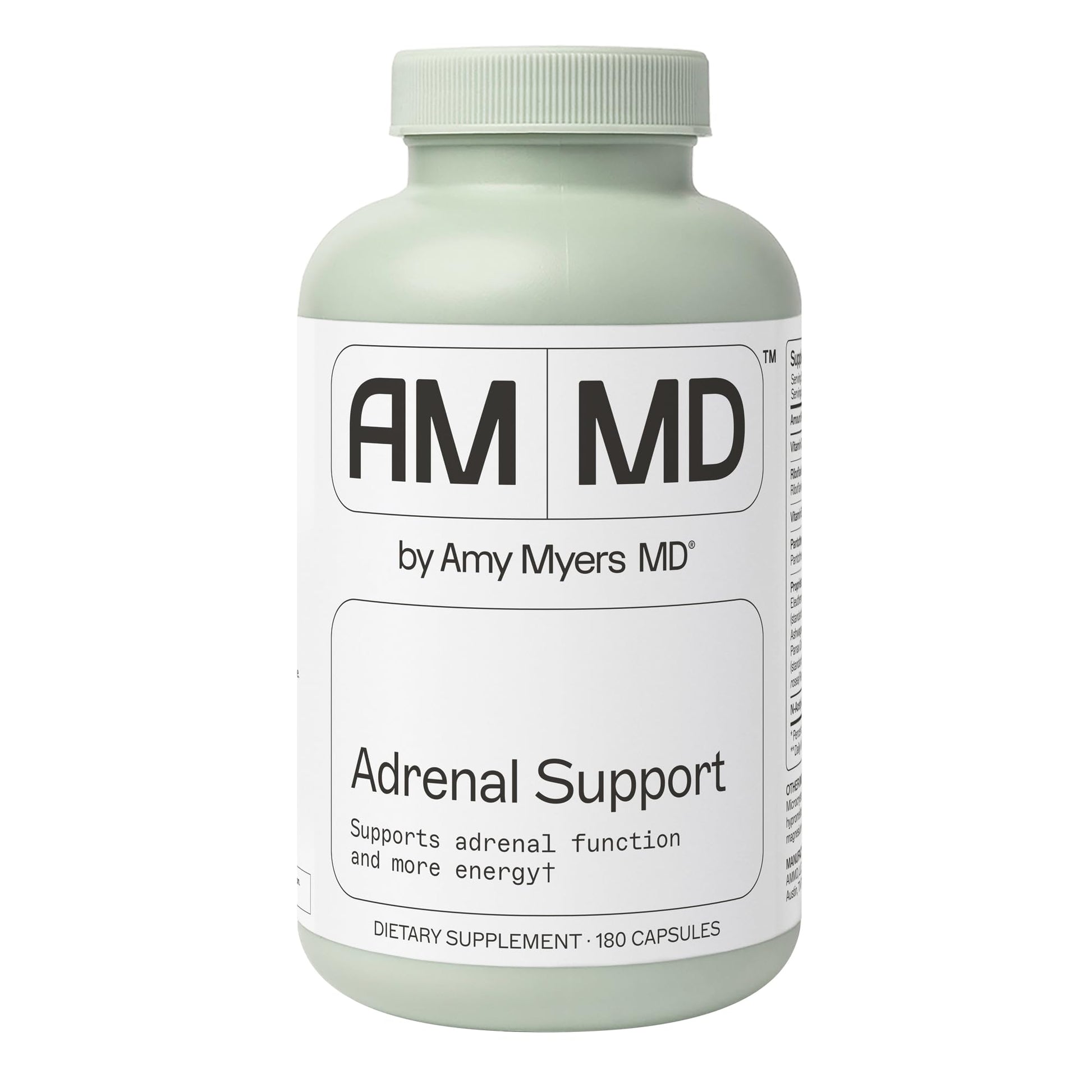 Amy Myers MD Adrenal Support - Adaptogenic Herb Supplement with Ashwagandha, Riboflavin, Vitamin B6 & More, 180 Capsules