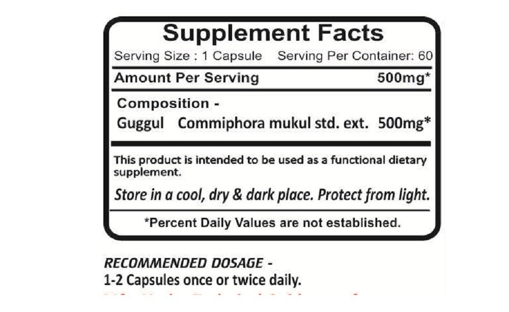 Planet Ayurveda Guggul 500mg Veg Capsules, 2 Bottles