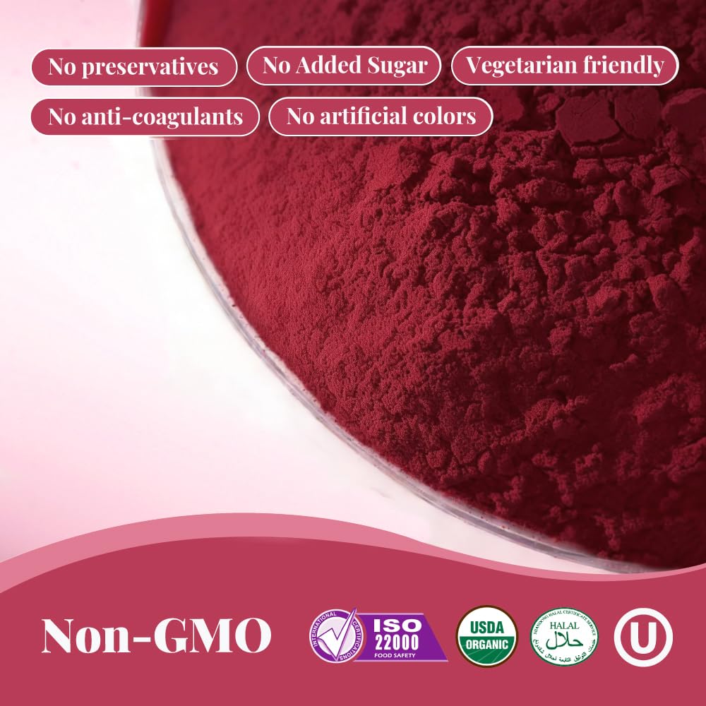 VEGEPEDIA 2% Nitrate Organic Beetroot Extract Powder, 16 Ounce
