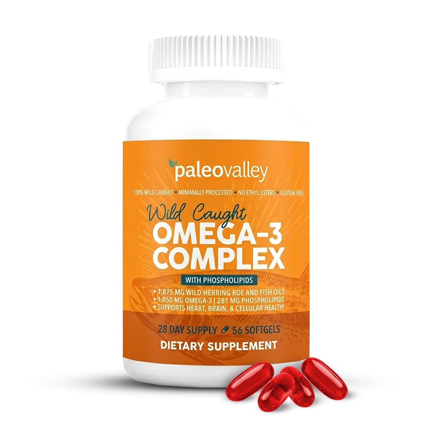 Paleovalley Omega-3 Complex Wild Caught Fish Oil Softgels 56 Count