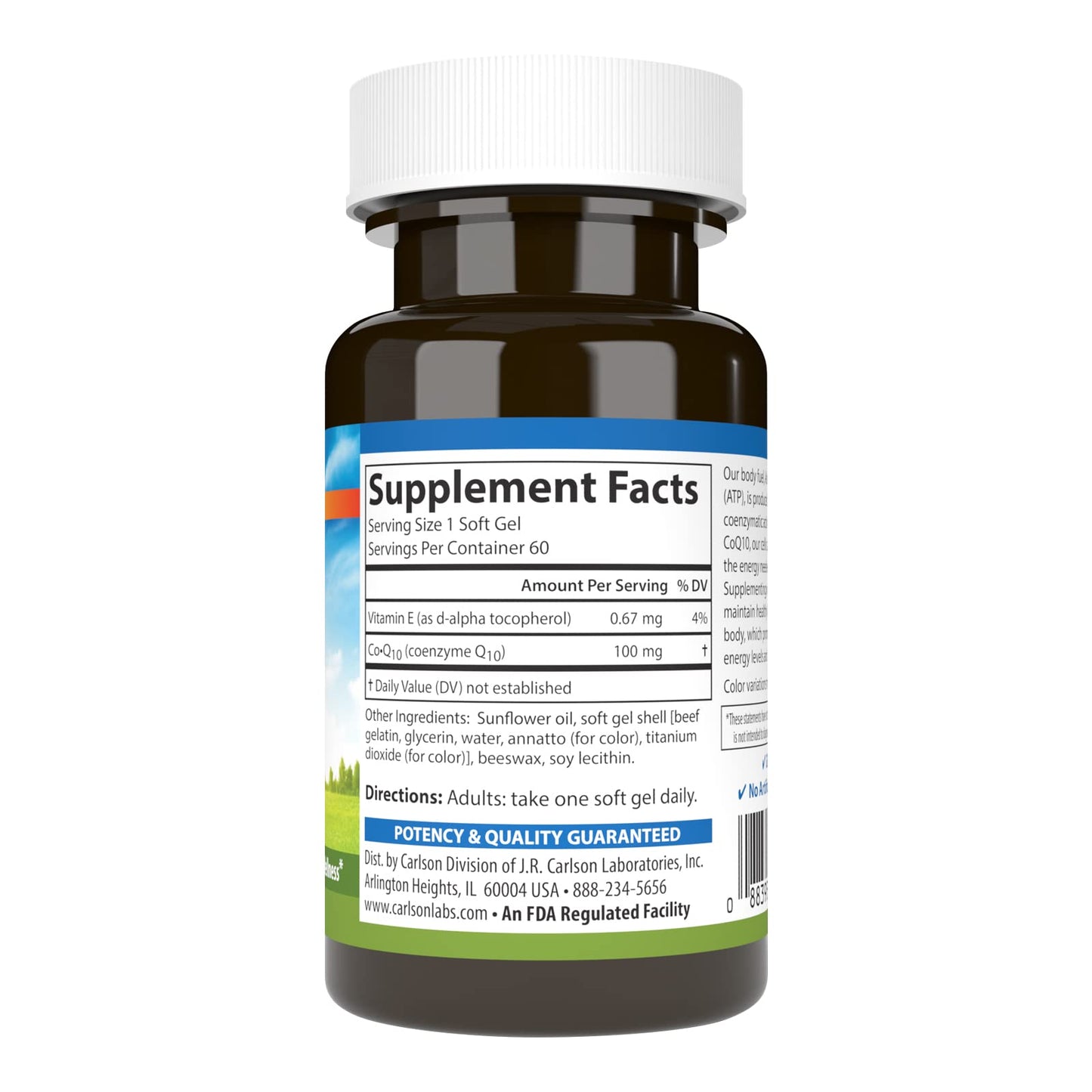 Carlson Co-Q10 100 mg Softgels, 60 Count