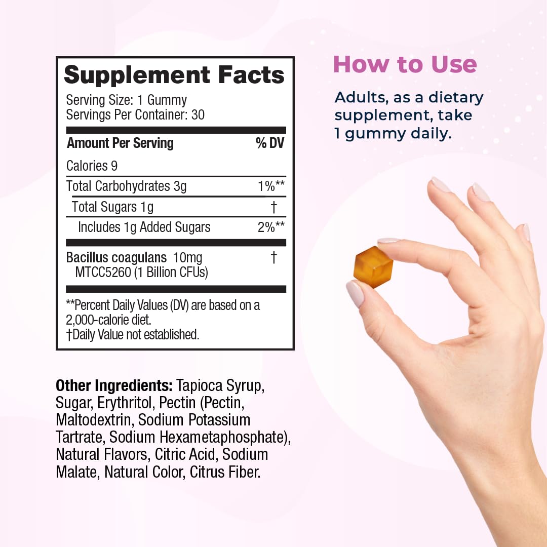 VitaMedica Balance Bites Probiotic Gummies for Digestive Support, Immune & Gut Health, 30 Count