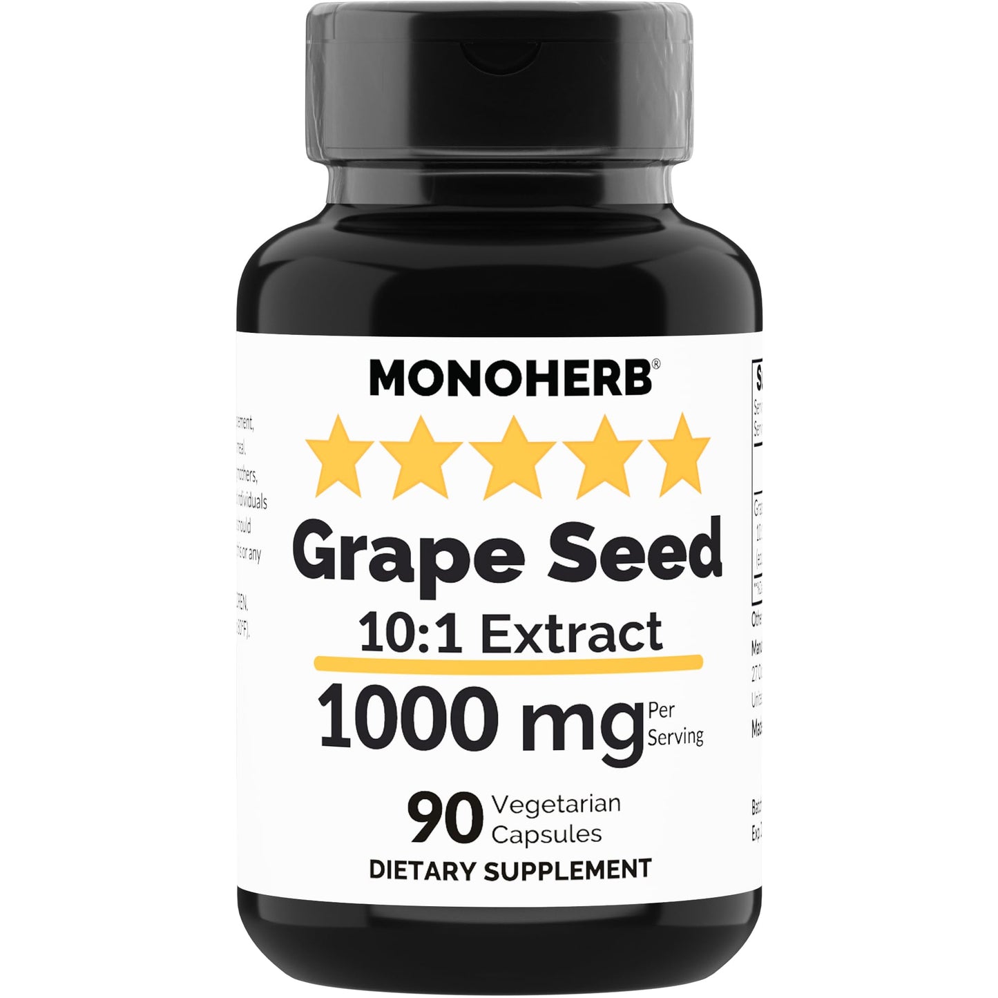 MONOHERB Grape Seed Extract 1000 mg Capsule, 90 Count