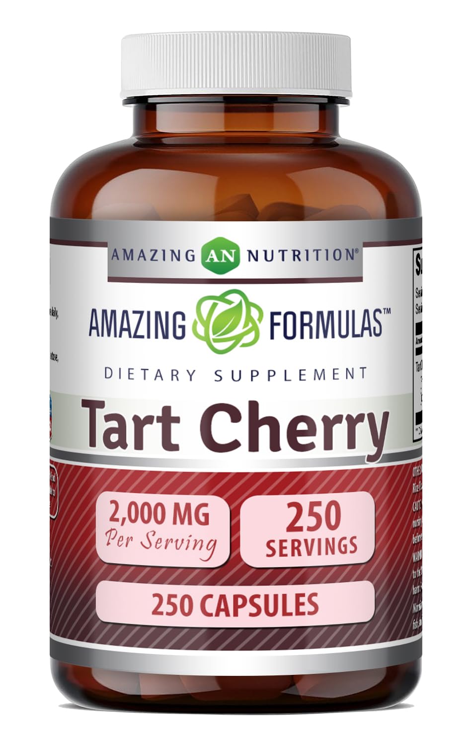 Amazing Nutrition Tart Cherry Supplement Capsules 250 Count