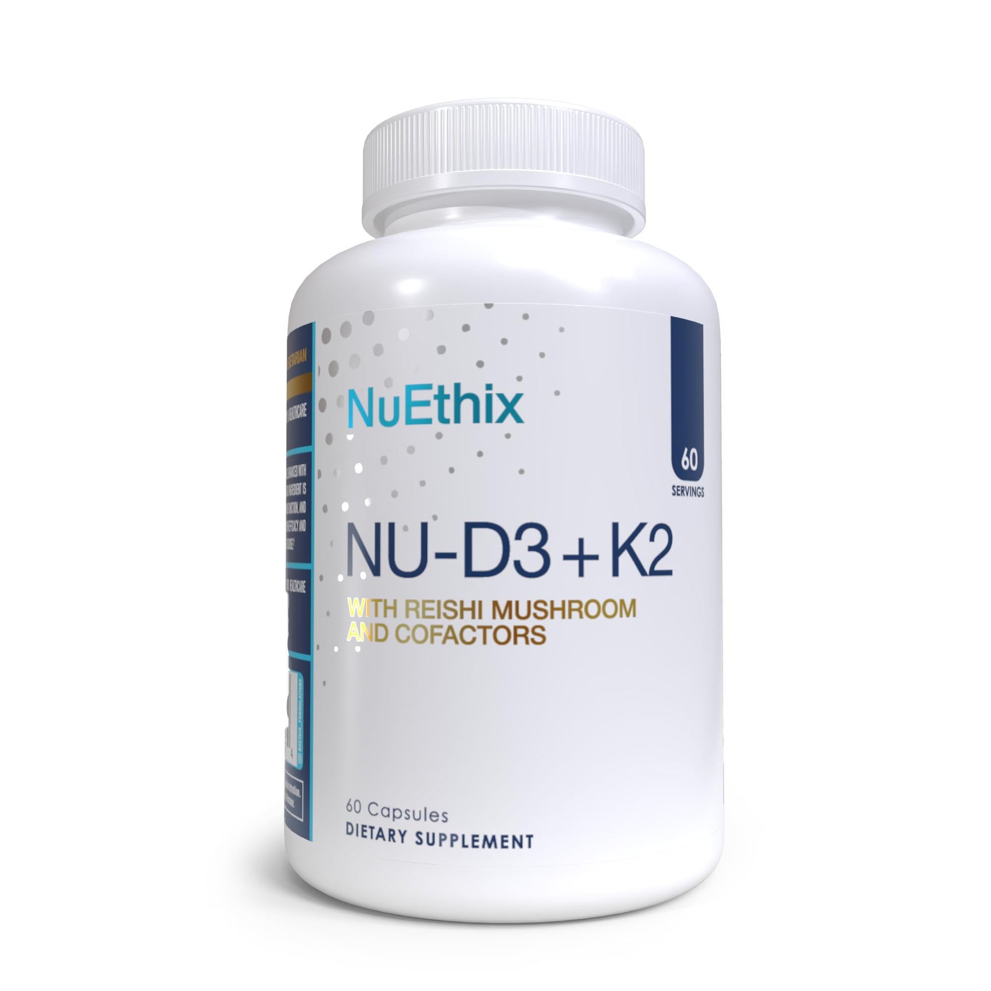 NuEthix Formulations NU-D3 + K2 Vitamin D3 and K2 5000 IU Capsules, 60 Count