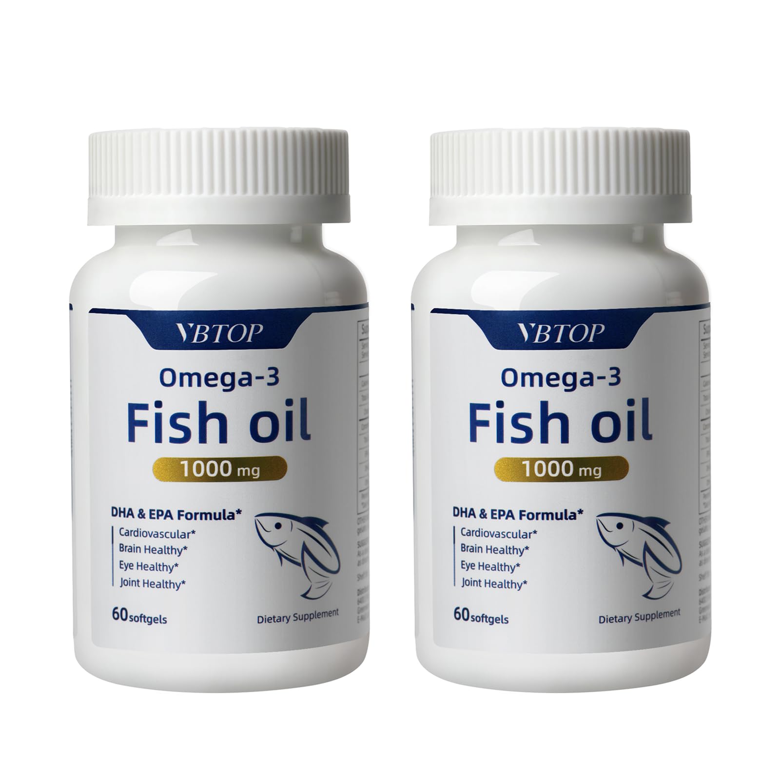 VBTOP Fish Oil Omega-3 Concentrate Supplement Softgels, 120 Count