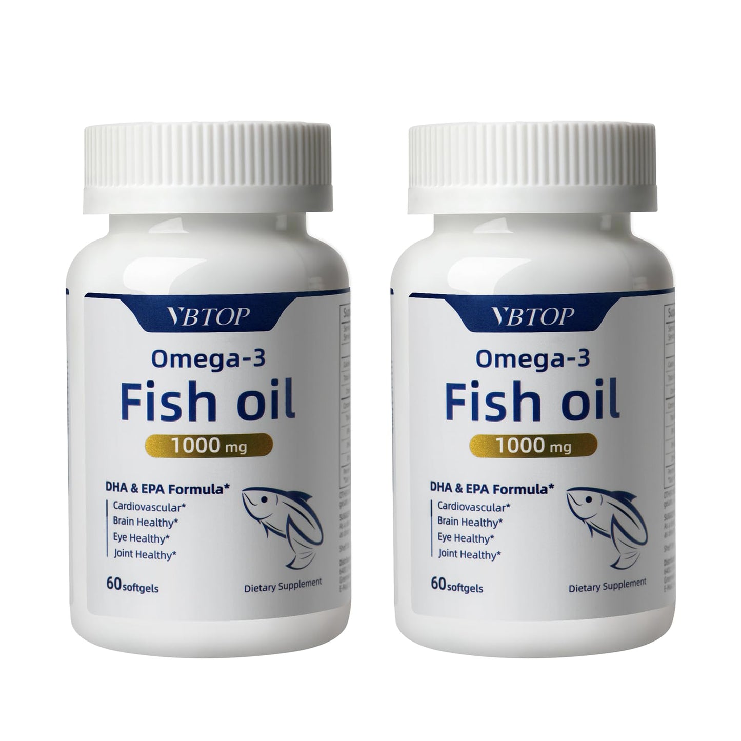 VBTOP Fish Oil Omega 3 Supplement 1000 mg with EPA and DHA Softgels 120