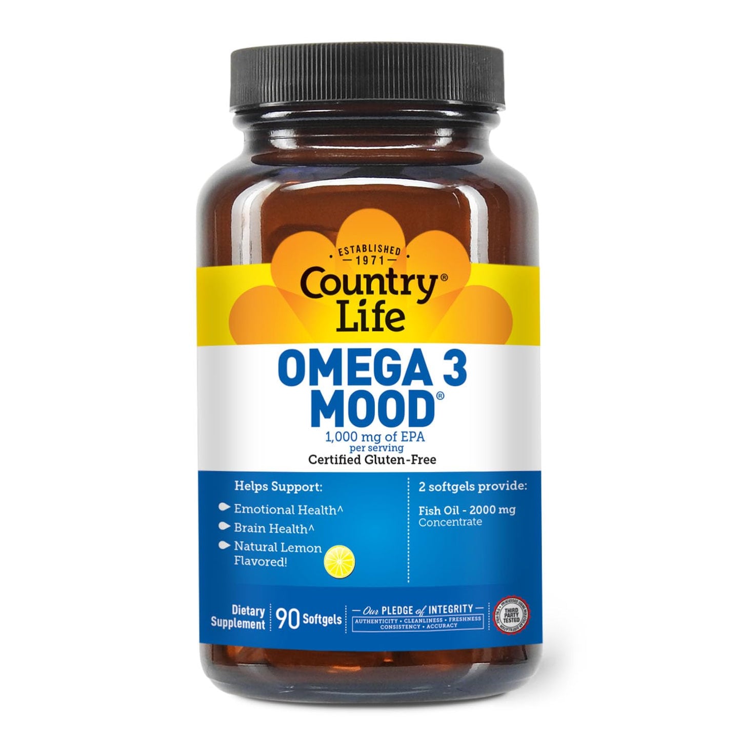 Country Life Omega 3 Mood Fish Oil Softgels 90
