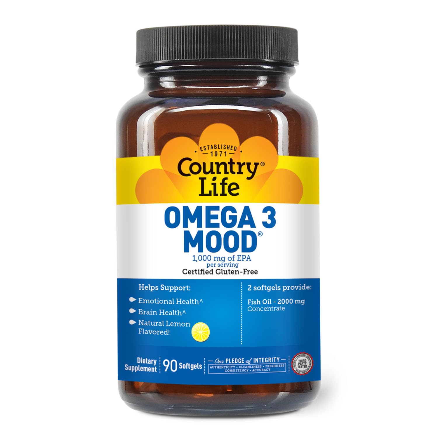 Country Life Omega 3 Mood Fish Oil Softgels 90