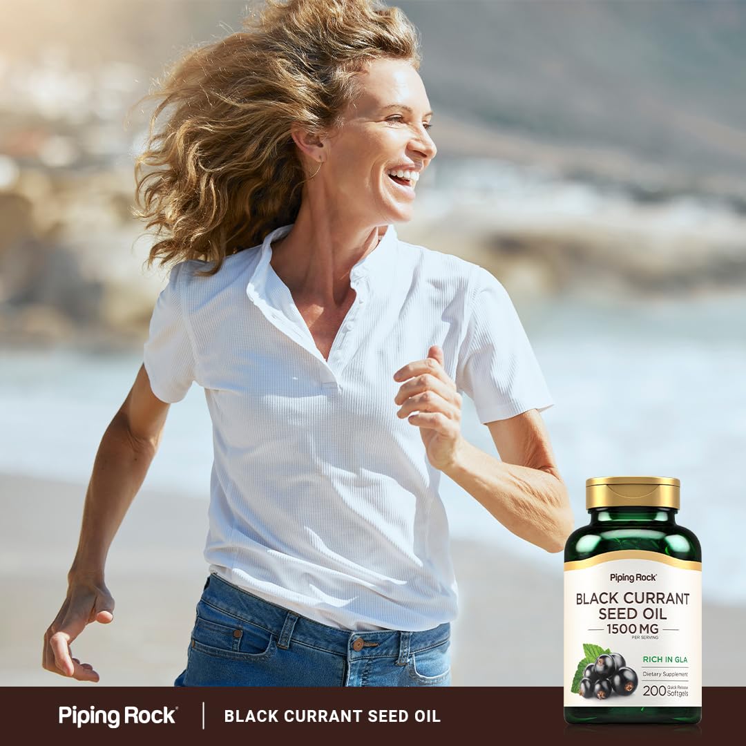 Piping Rock Black Currant Seed Oil Softgel Capsules 1500mg 200 Count