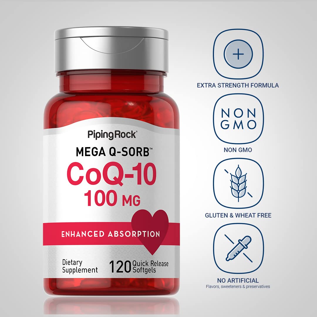 Piping Rock CoQ10 100mg Softgels 120 Count