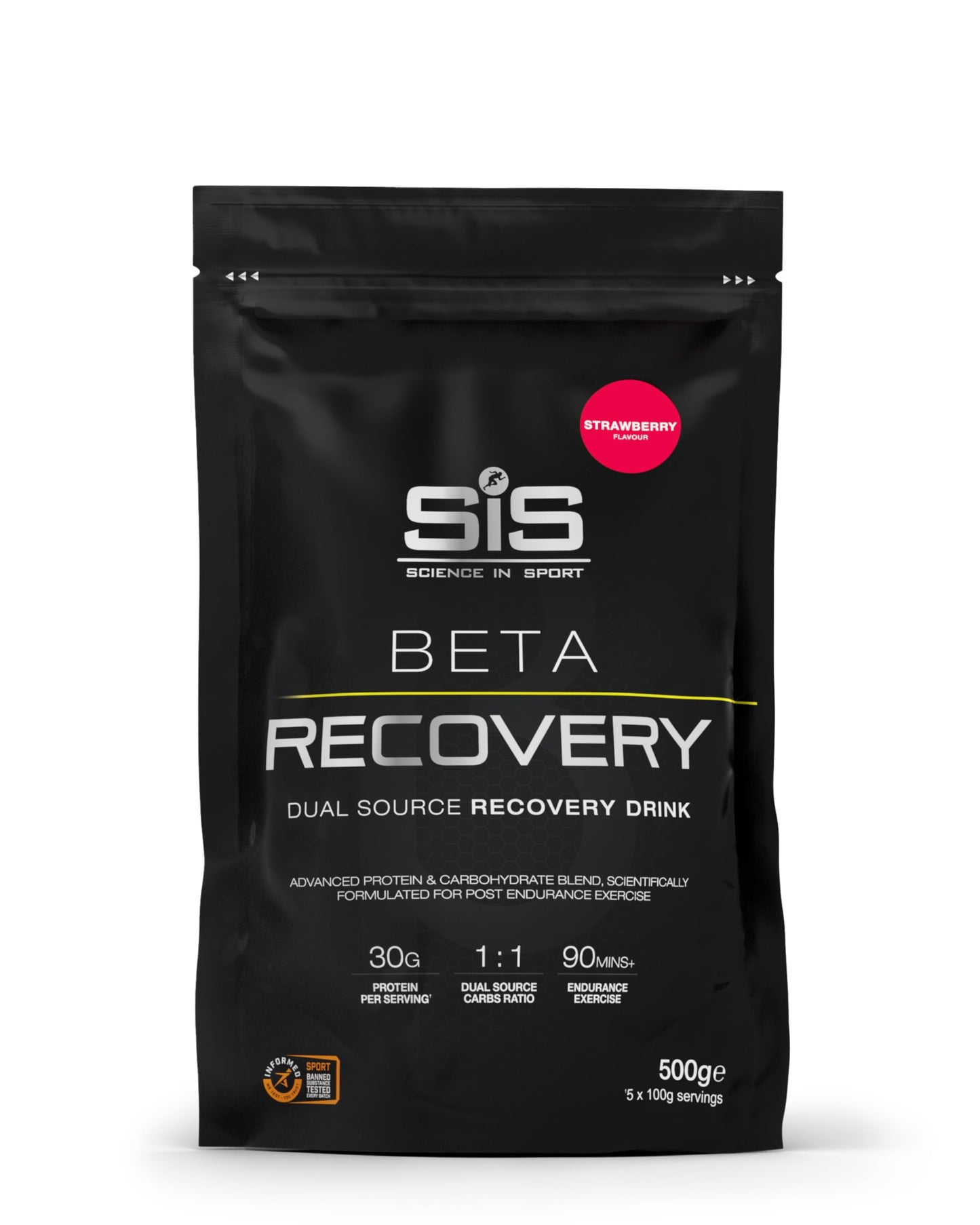 Science in Sport SiS BETA Recovery Whey Protein Powder, Strawberry, 17.6 oz