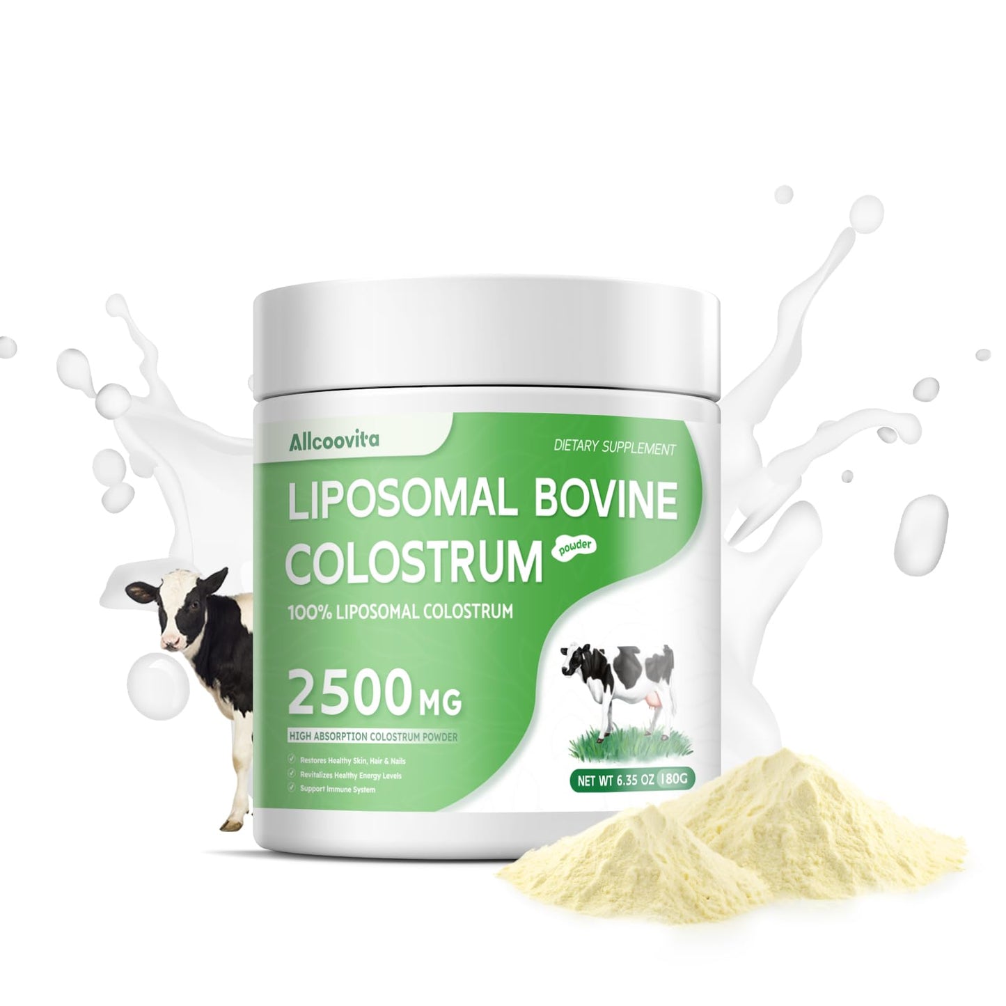 Allcoovita Liposomal Bovine Colostrum Powder 6.35 oz