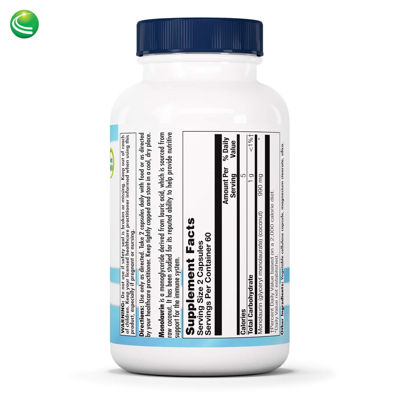 Nutra BioGenesis Monolaurin Capsules, 120 Vegan Capsules