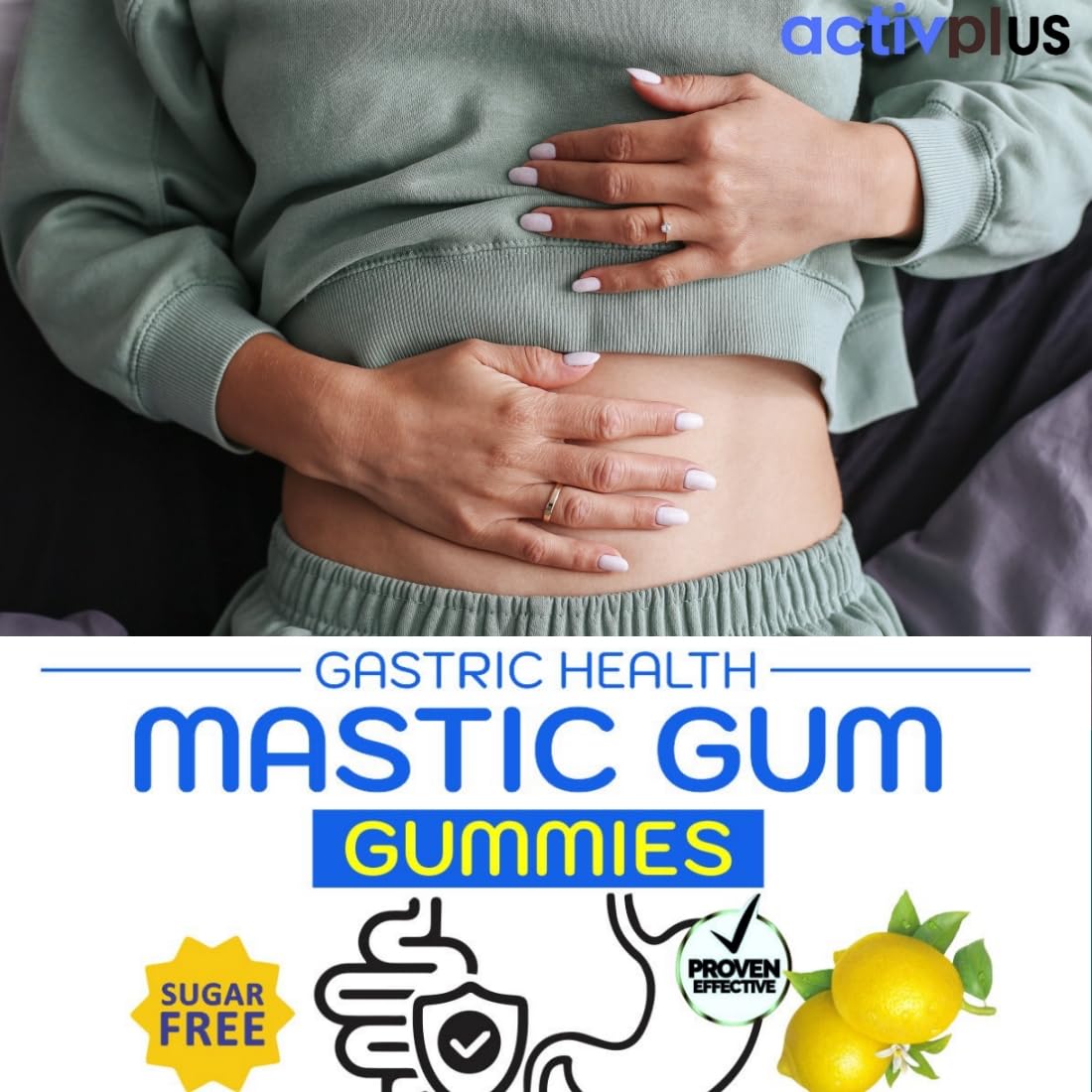 ACTIV PLUS Mastic Gum Stomach Soothe Gummies, 60 Count