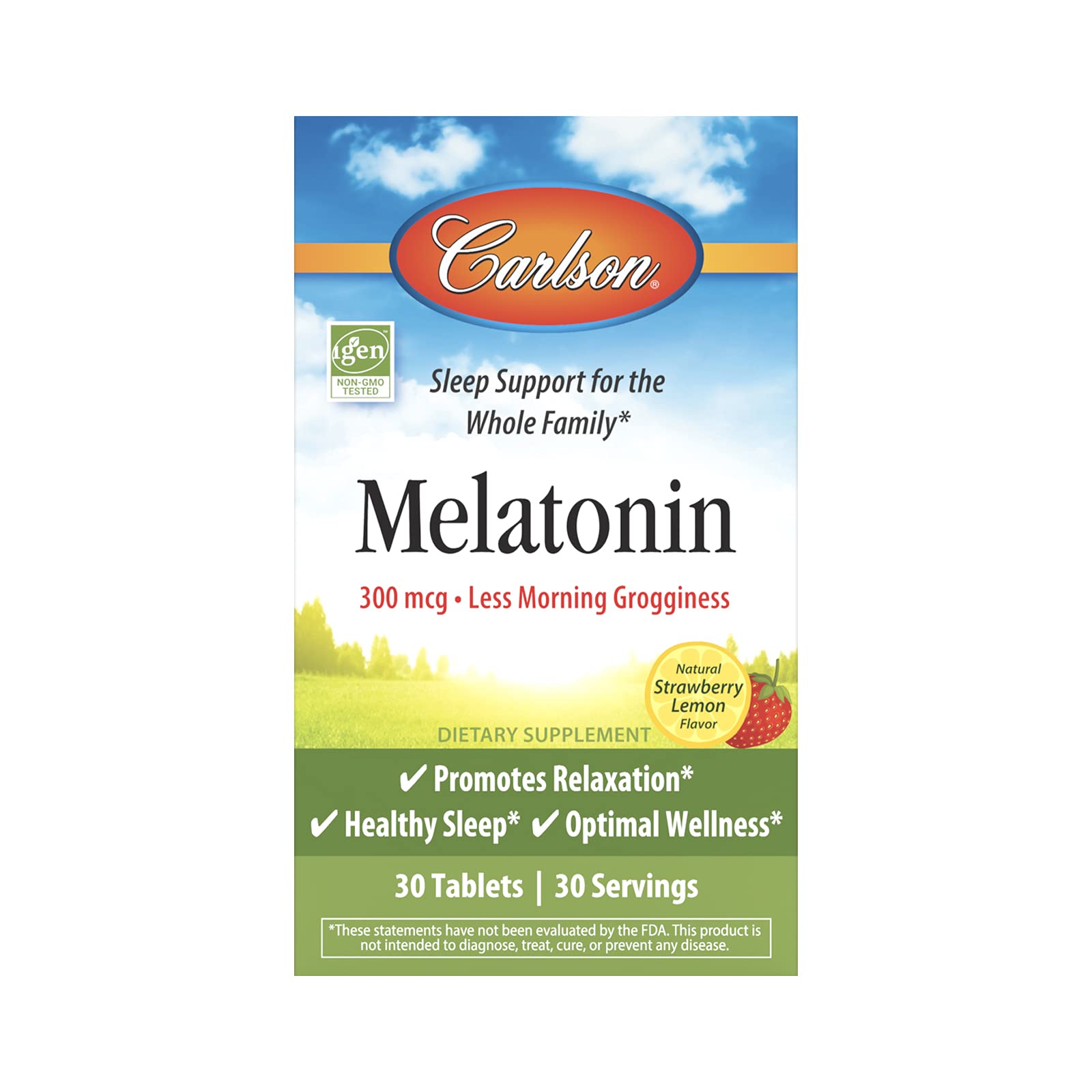 Carlson Melatonin 300 mcg, 30 Tablets