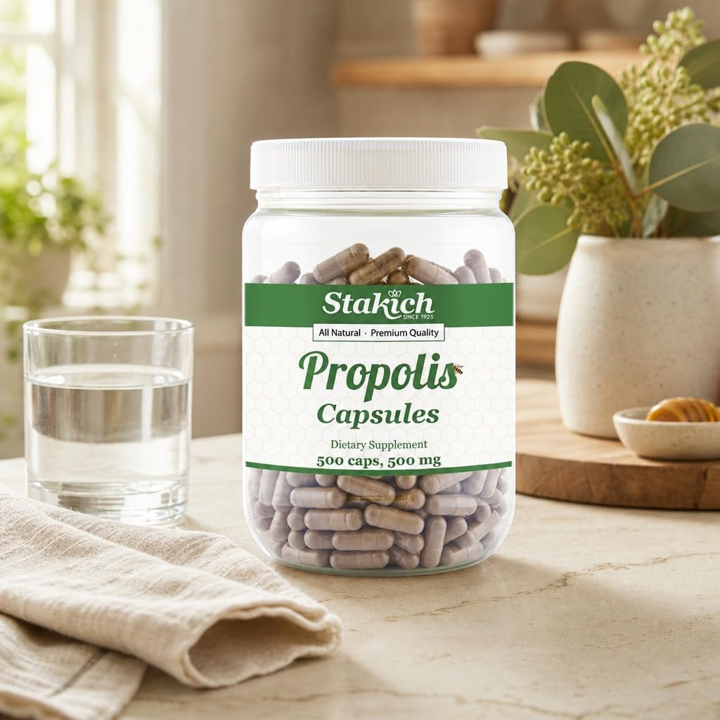 Stakich Bee Propolis Capsules 500 Count