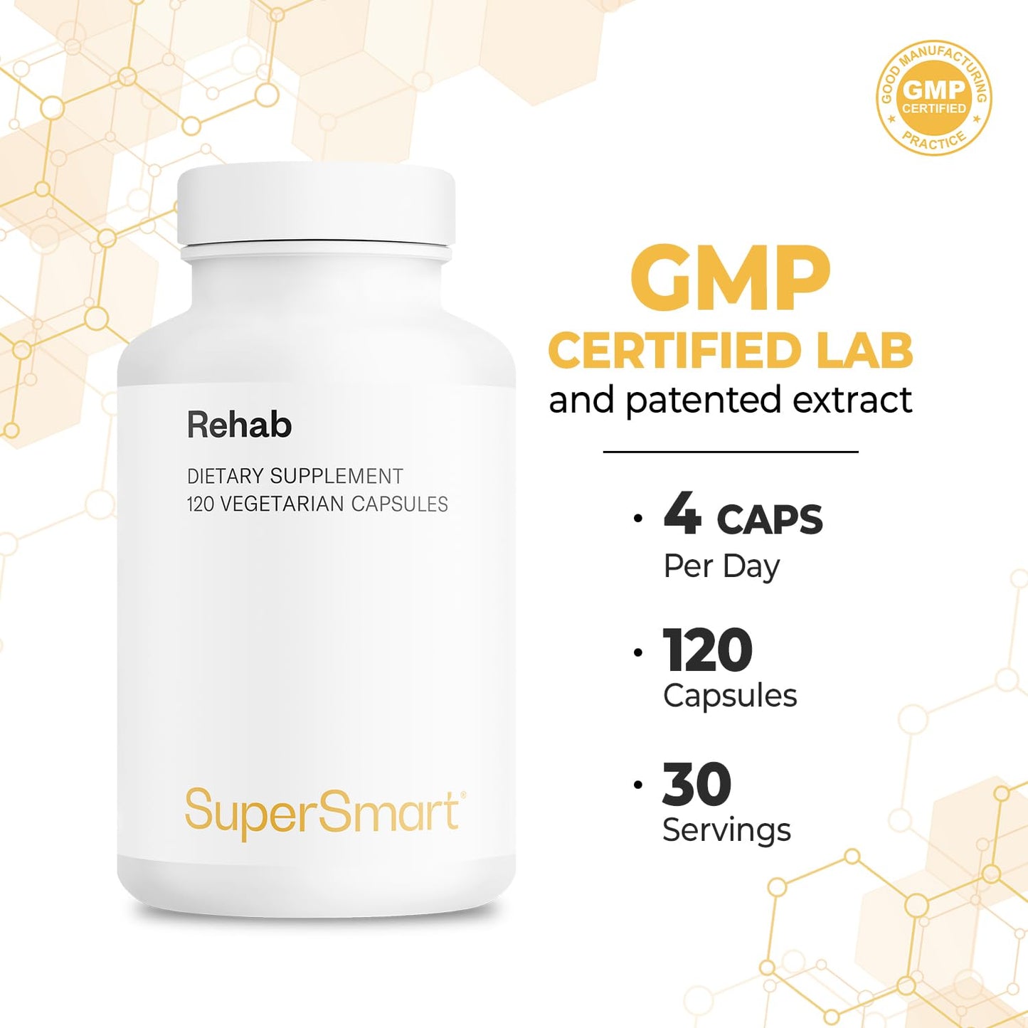 Supersmart Rehab with Kudzu and Benfotiamine Capsules, 120 Capsules