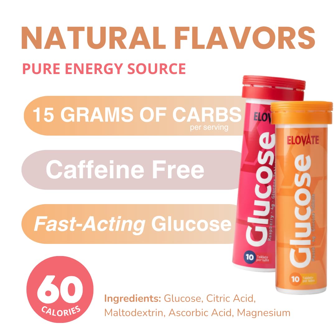 ELOVATE Fast Acting Glucose Tablets, 80 Count