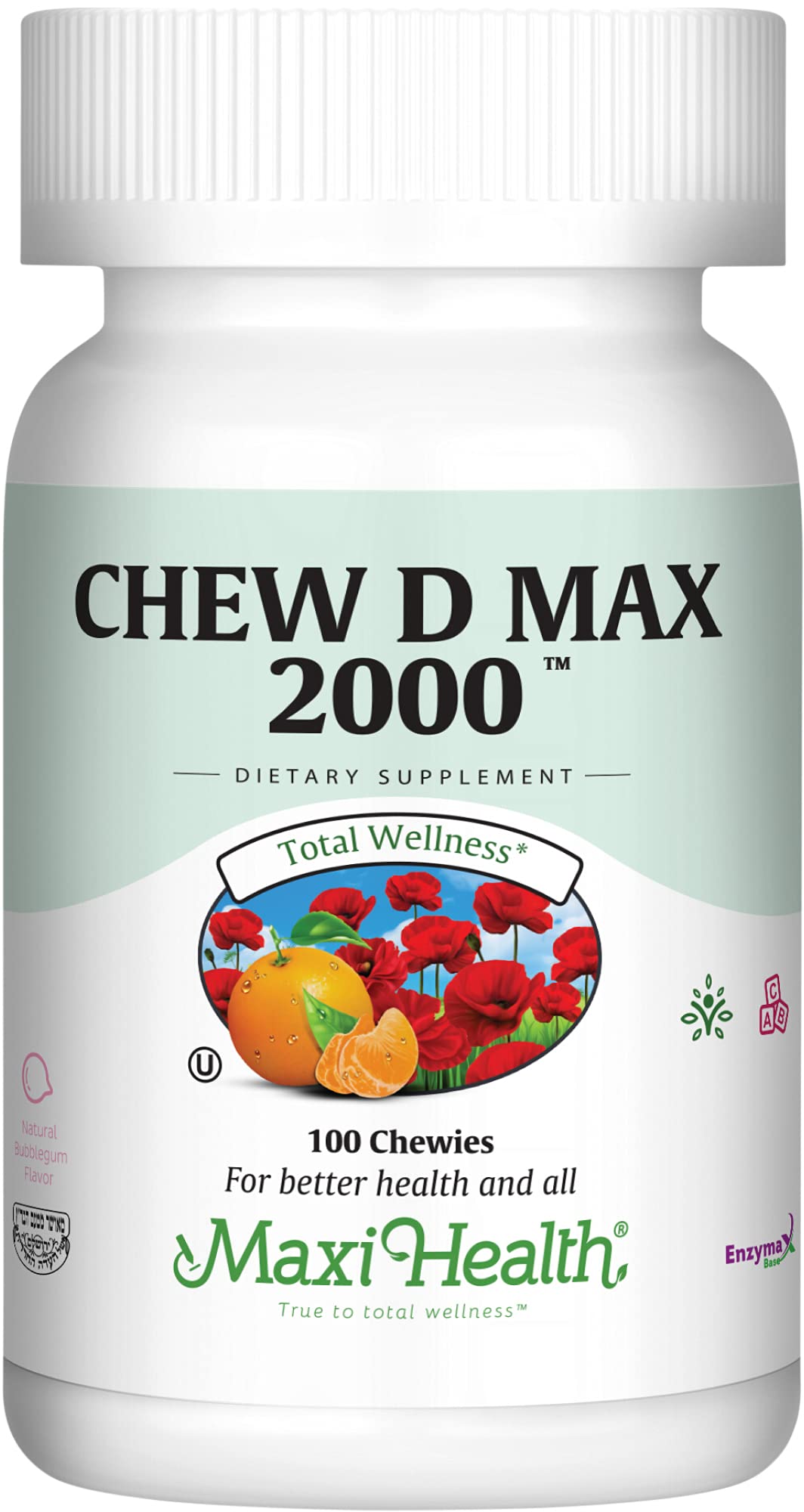 Maxi Health Chewable Vitamin D3 2000 IU Supplement - 100 Count