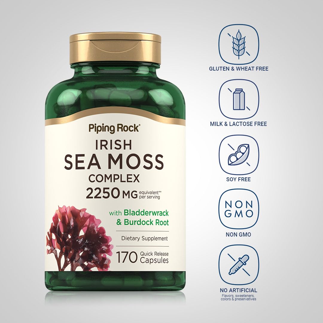 Piping Rock Irish Sea Moss Capsules 170 Count