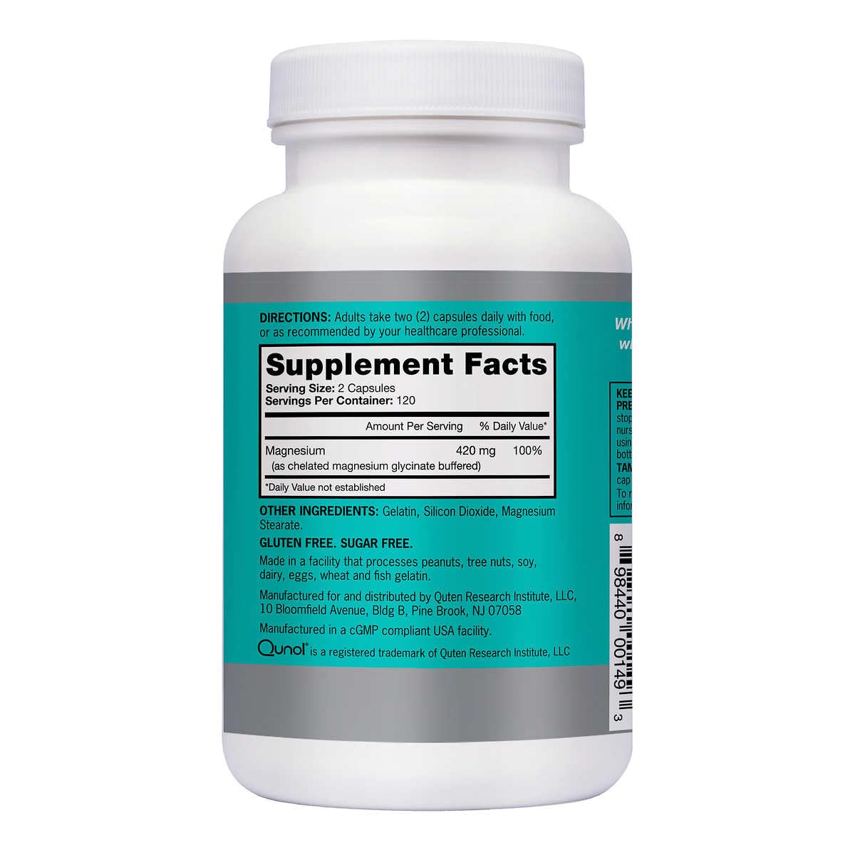 Qunol Magnesium Extra Strength 420mg Capsules, 240 Capsules