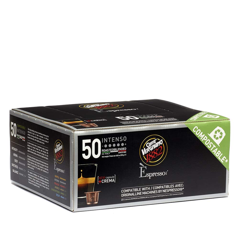 Caffe' Vergnano 1882 Intenso Espresso Capsules 50 Count