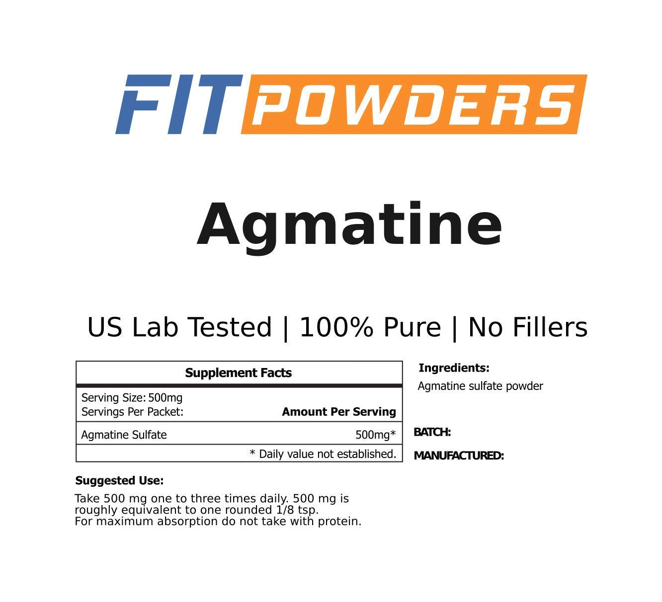 FitPowders Agmatine Sulfate Powder 3.5 Ounce