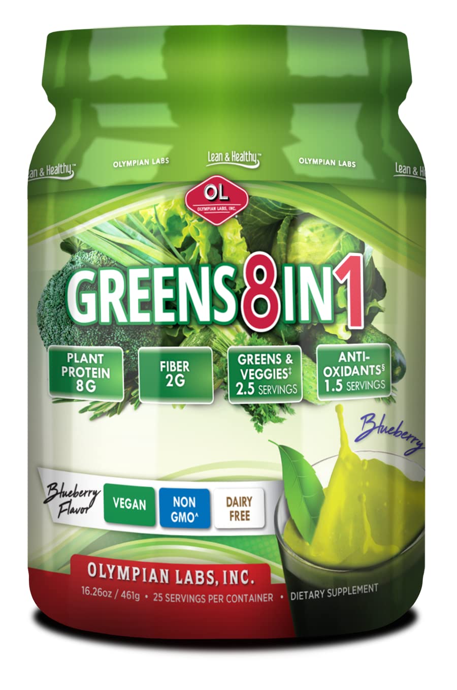 Olympian Labs Greens Protein 8 In 1 Powder 13.67 Ounce