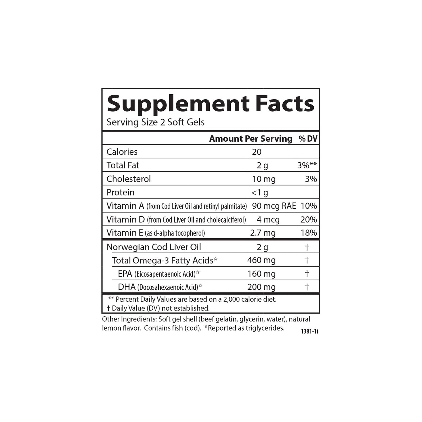 Carlson Cod Liver Oil Gems, 150 Softgels