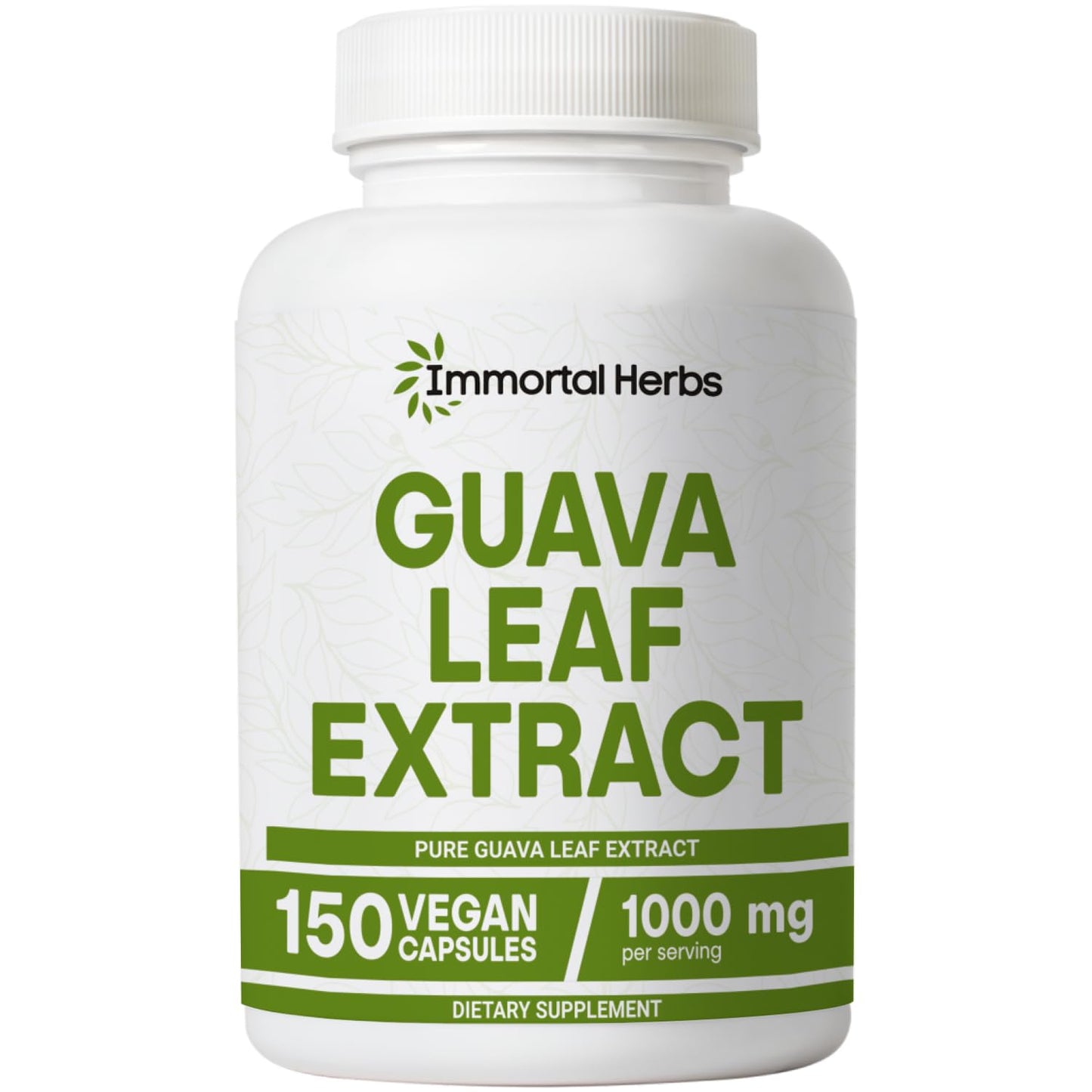 Immortal Herbs Guava Leaf Extract 1000mg Capsule, 150 Count