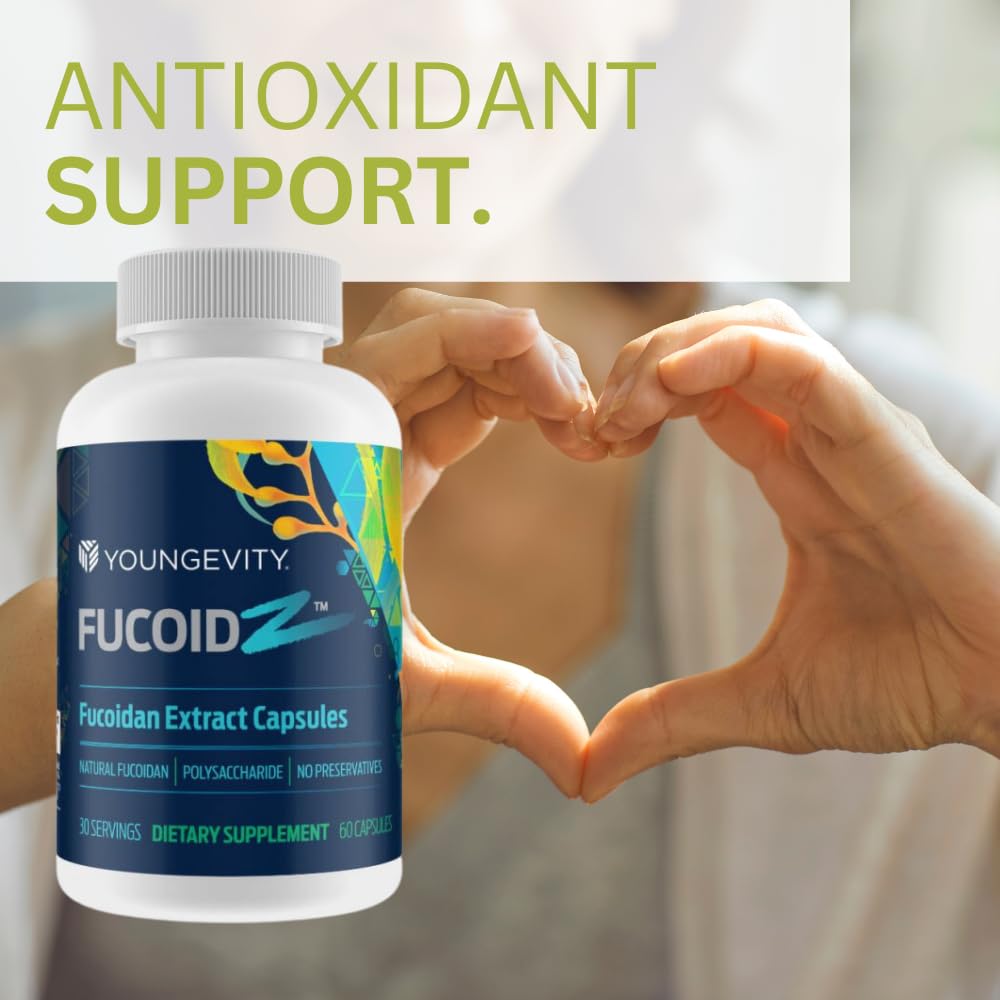Youngevity FucoidZ Pure Organic Maritech Fucoidan Extract & Cofactors (Vitamin C, Zinc, Elderberry + Botanical Blend) Immune Support Super Antioxidant 60 Capsules