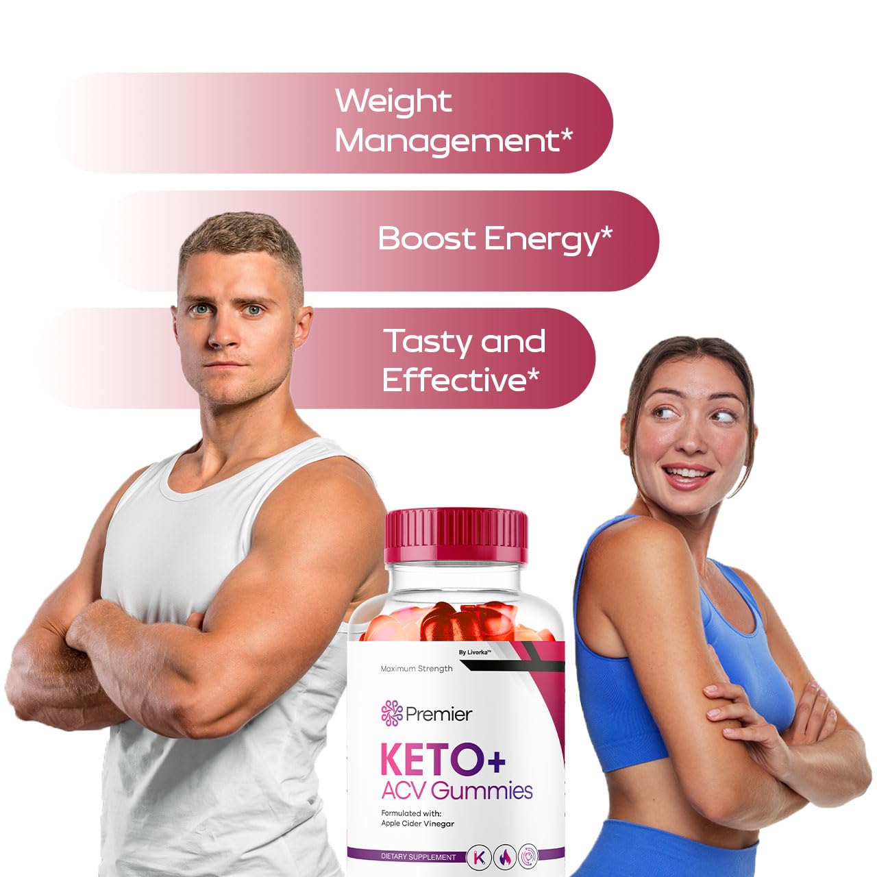 LIVORKA Premier Keto Plus ACV Gummies for Weight Loss, 180 Gummies
