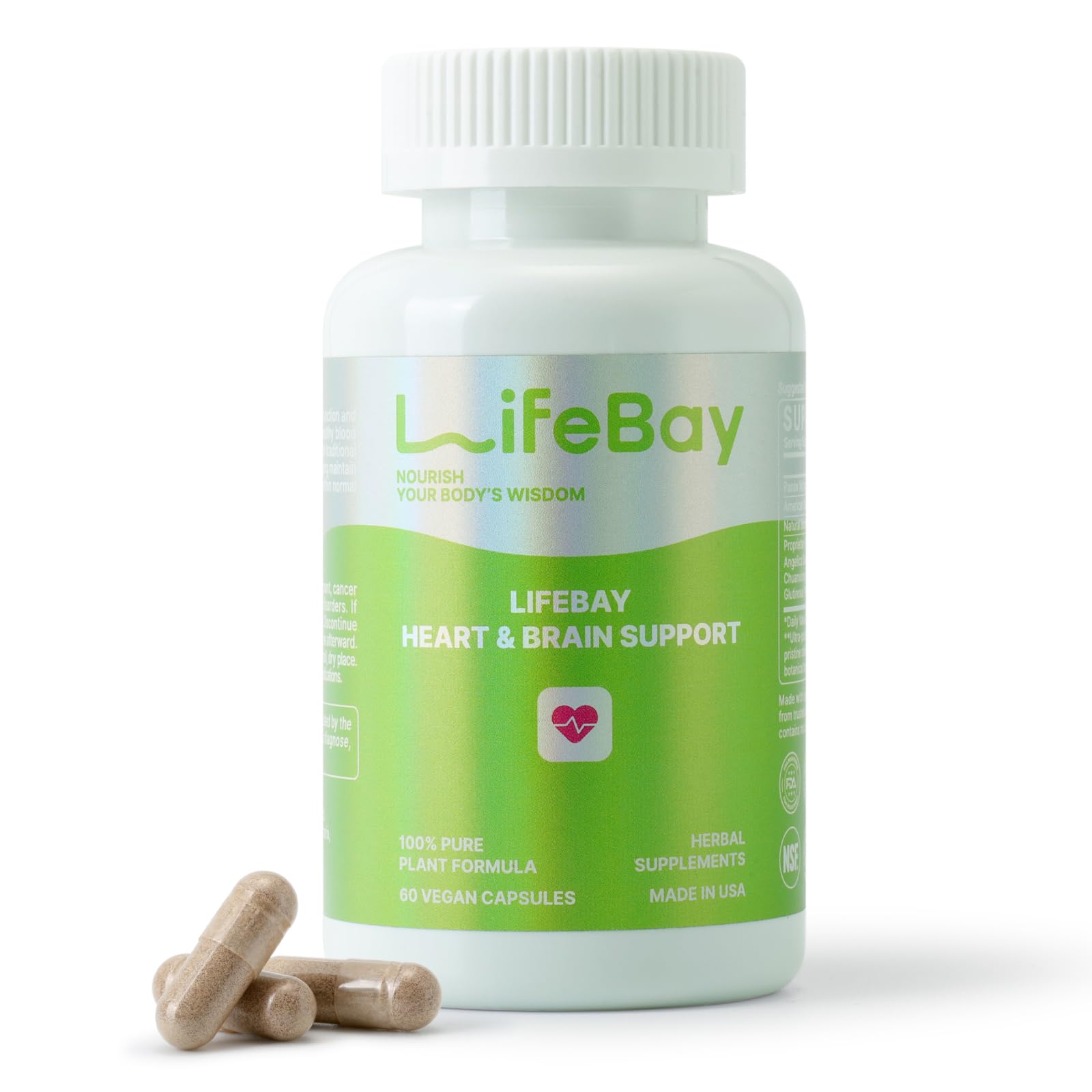 LifeBay Heart & Brain Support Capsule, 60 Count
